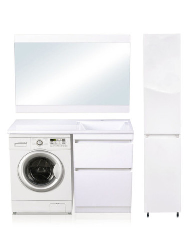 Тумба напольная Style Line Даллас 120, Люкс белая, PLUS, ЭМАЛЬ