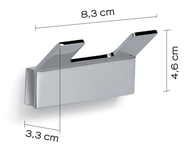 Gedy, крючок двойной, цвет хром