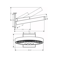 Верхний душ Hansgrohe Rainfinity 360 3jet, с настенным креплением, матовый белый