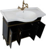 Тумба с раковиной Aquanet Валенса 110 черный краколет/золото