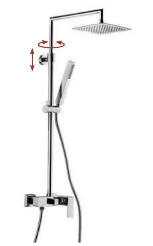 Mariner Wellness, душевая колонна (200х200) регулируемая по высоте и cо смесителем, цвет хром