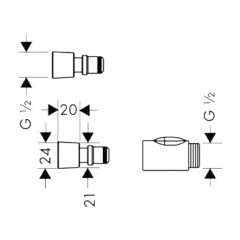 Адаптер для быстрой смены леек ручного душа Hansgrohe (28346000)