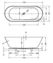Ванна из искусственного камня Kolpa San Atys FS 174x70
