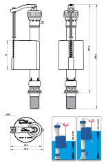 Сливная арматура IDROSPANIA Loja с нижним клапаном для подачи воды 1/2&quot; латунный штуцер (51603)