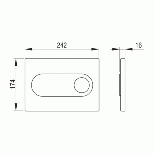 Кнопка смыва Pestan Onix 24.2х1.6х17.4 для инсталляции, пластик, цвет Белый (40006363)