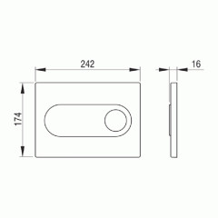 Кнопка смыва Pestan Onix 24.2х1.6х17.4 для инсталляции, пластик, цвет Белый (40006363)