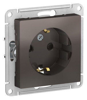 Розетка с заземлением со шторками, 16А, механизм, МОККО Schneider Electric ATLASDESIGN ATN000645
