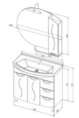 Зеркало-шкаф Aquanet Глория 90