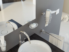 Держатель с мыльницей (матовый хрусталь; хром) (FBS) NOS 010