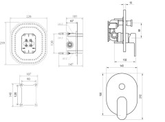 Смеситель встроенный с переключателем CR 065.00