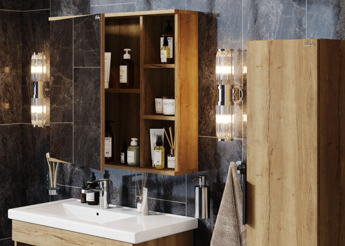 Зеркало-шкаф Onika Легран 80.00 Универсальный, Дуб галифакс (208092)