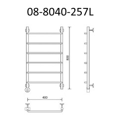Полотенцесушитель электрический ВИД 8 80х40 левый, эко г/г, Маргроид