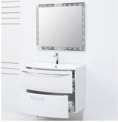 Тумба с раковиной De Aqua Лонг 90 белый