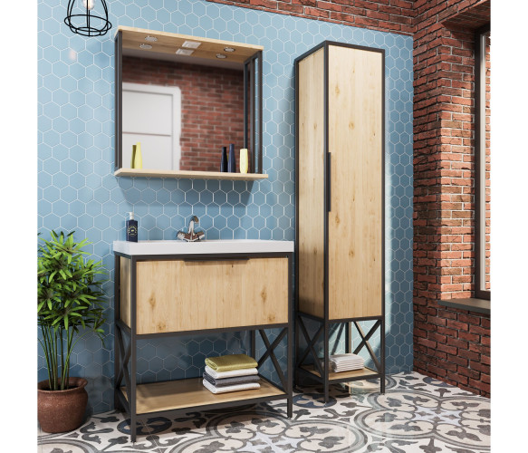 Зеркало с  подсветкой MIXLINE Бруклин-80 дуб бунратти (543584)