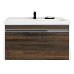 Тумба под раковину AQUATON Капри 80 подвесная, темное дерево (1A230201KPDB0)