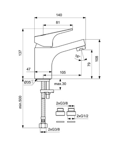 BA366AA NEXT Смеситель для умывальника