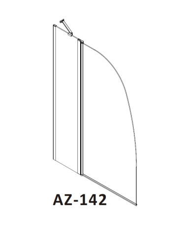 Шторка для ванны складная Azario Boston 100х140 цвет профиля хром (AZ-142)