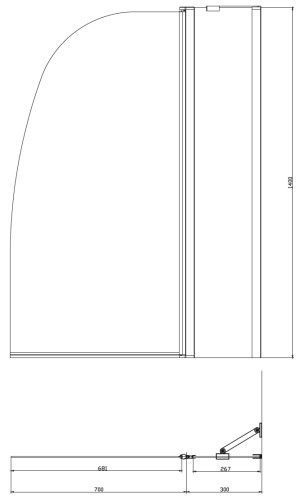 Шторка для ванны складная Azario Boston 100х140 цвет профиля хром (AZ-142)
