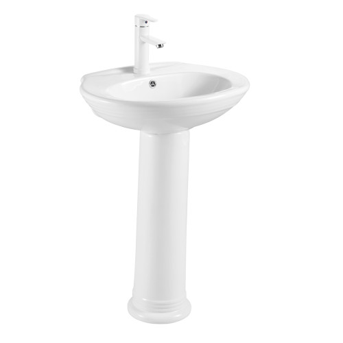 Раковина с пьедесталом Azario BENTY 57хх82 санфаянс, цвет Белый (AZ-337P)