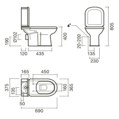 Унитаз-компакт Sanitana Regina S10082523400001+S10082666600002+S80007766400000
