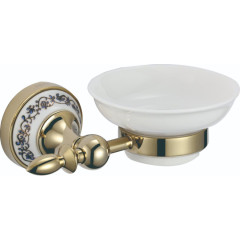 Мыльница керамическая с настенным держателем Savol S-06859B золото