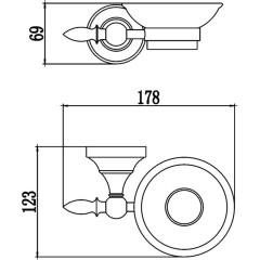 Мыльница керамическая с настенным держателем Savol S-06859B золото