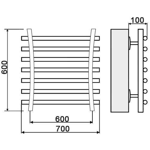 Полотенцесушитель Ника BAMBOO ЛБ-8 60/60