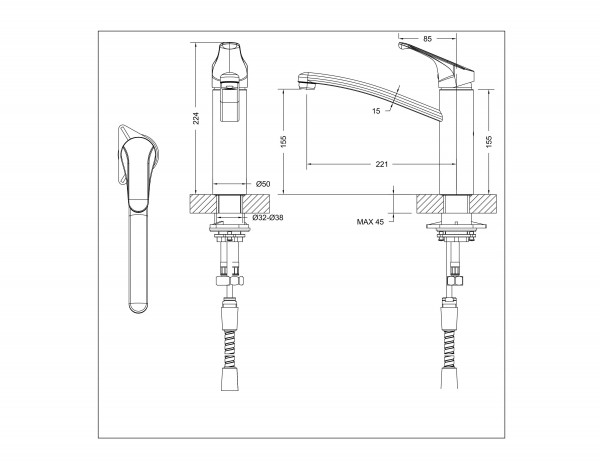 Смеситель для кухни Bravat Common Хром (F7234129CP-RUS)
