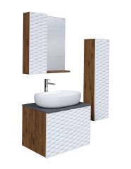 Тумба подвесная Grossman АЛЬБА-65 см с 2-я ящ. веллингтон/белая (ум.GR-3016)