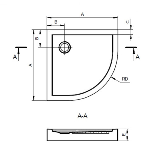 Душевой поддон Santek ПАЛЕРМО, акрил, четверть круга 90х90 белый