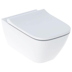 Подвесной безободковый унитаз Geberit Smyle Square Rimfree 500.683.01.2, крышка микролифт