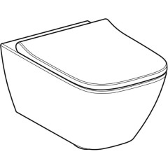 Подвесной безободковый унитаз Geberit Smyle Square Rimfree 500.683.01.2, крышка микролифт