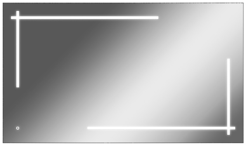 Зеркало Ray 120 black с подсветкой Sansa