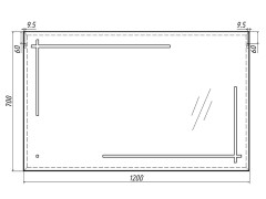 Зеркало Ray 120 black с подсветкой Sansa