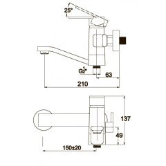 Смеситель для ванны с душем KAISER Sonat (34522)