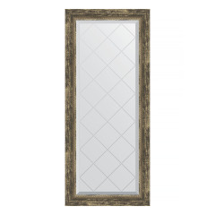 Зеркало настенное с гравировкой EVOFORM в багетной раме старое дерево с плетением, 53х123 см, BY 4049