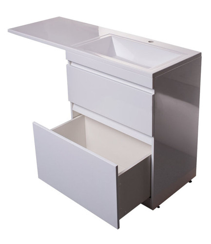 Тумба напольная Style Line Даллас 130, Люкс белая, PLUS, ЭМАЛЬ