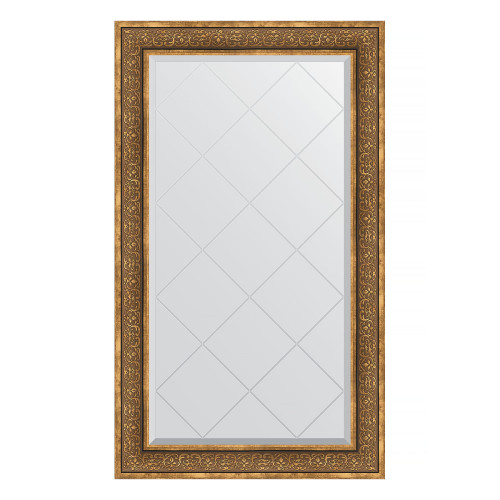 Зеркало настенное с гравировкой EVOFORM в багетной раме вензель бронзовый, 79х134 см, BY 4249