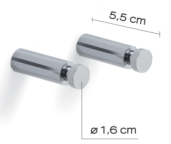 Gedy, набор из 2-х длинных крючков, цвет хром