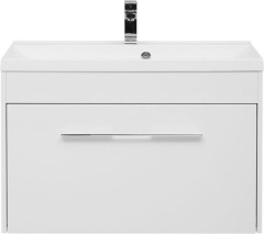 Тумба с раковиной Aquanet Августа 90 белый (ручка хром, раковина Нота)