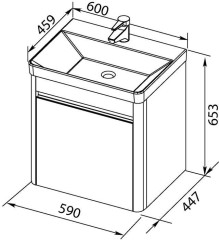 Тумба с раковиной Aquanet Вилора 60 белый