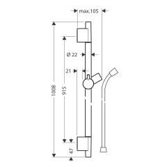 Душевая штанга Hansgrohe S Puro 90 см со шлангом (28631000)