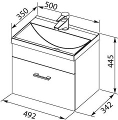 Тумба с раковиной Aquanet Нота NEW 50 венге