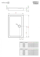 Акриловый поддон для душа Radaway Doros D Compact 100x90x11,5