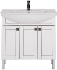 Тумба с раковиной Aquanet Честер 85 белый/серебро