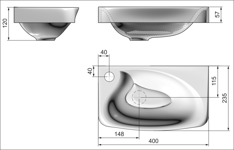 Раковина RAVAL Bionica (Bio.08.40/W)