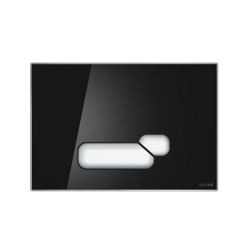 Кнопка смыва Cersanit ACTIS 22.4хх15.4 для инсталляции, стекло/пластик, цвет Черный (PBUACT/Blg/Gl)