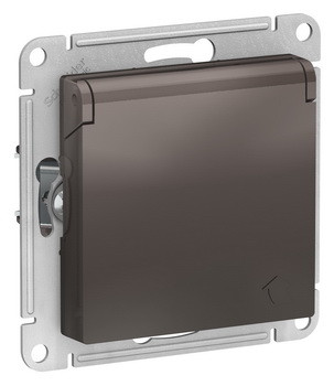 Розетка с заземл. со шторками с крышкой, 16А, IP20, механизм, МОККО Schneider Electric ATLASDESIGN ATN000646
