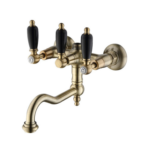 ADRIA-Classik BLACK Смеситель для ванной со штуцером 3/4", поворотный излив (бронза) Caprigo 03B-518-vot