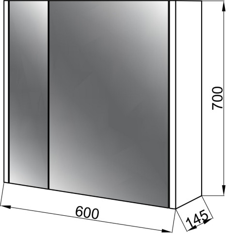 Зеркальный шкаф в ванную Ceruttispa Пьемонт 60 (без подсветки)